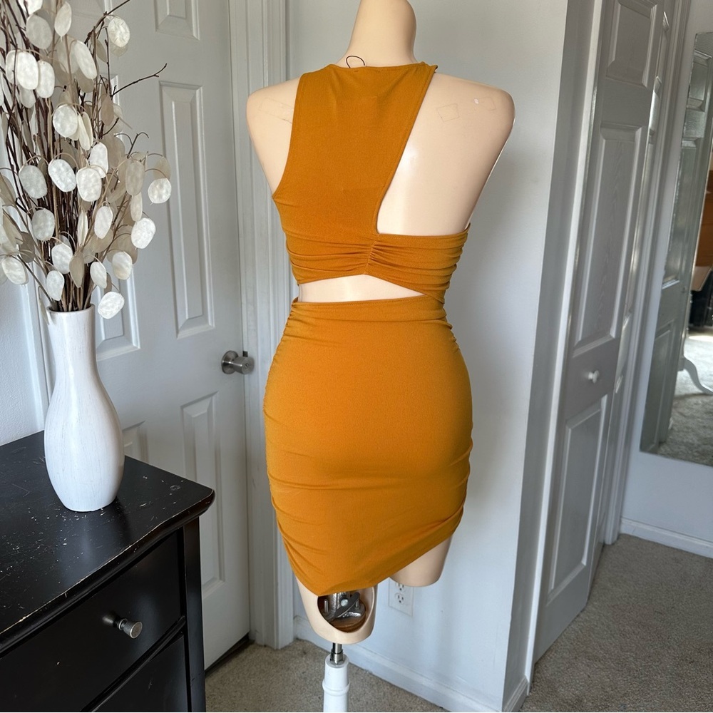 ZARA ONE SHOULDER CUT OUT MINI DRESS - Picture 12 of 13